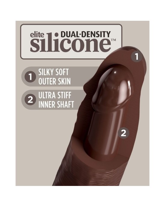 King Cock ELITE - REĀLISTS SILIKONA DILDO 28 CM BRŪNA