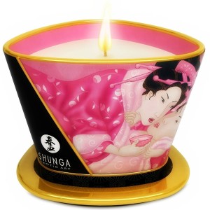 Shunga Candles SHUNGA - MINI GRIEŠANĀS AR SVEČU GLAISTU AFRODIZIAKA ROŽU MASĀŽAS SVECE 170 ml