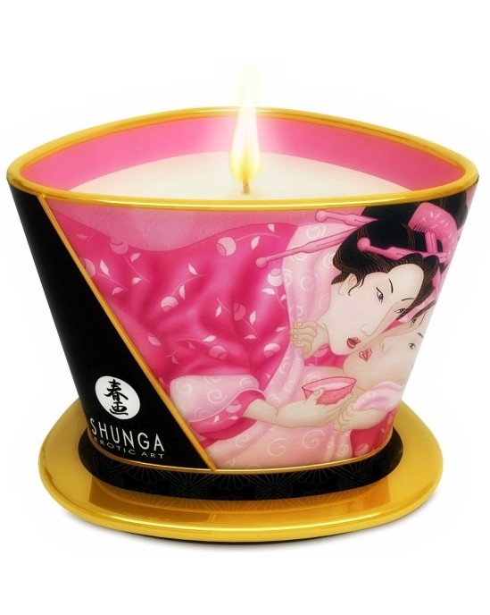 Shunga Candles SHUNGA - MINI CARESS BY CANDELIGHT APHRODISIAC ROSES MASSAGE CANDLE 170 ML