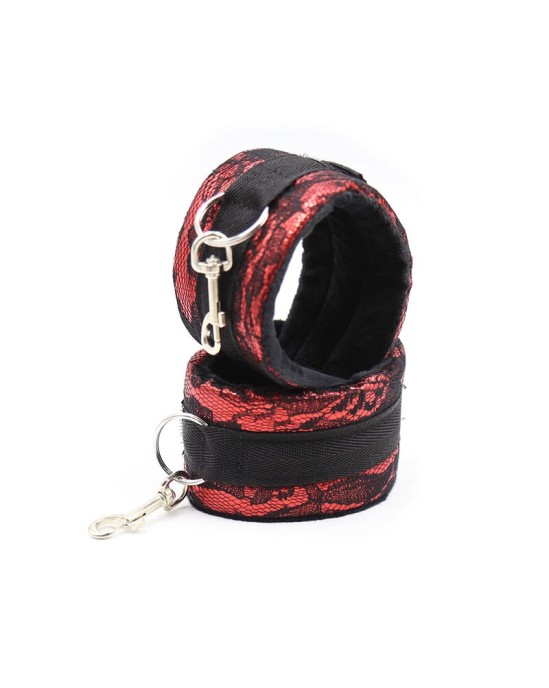 Ohmama Fetish VELVET HANDCUFFS WITH NYLON TAPE