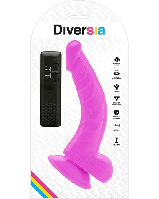 Diversia FLEXIBLE VIBRATING Dildo 21.5 CM - violets