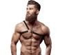 Fetish Submissive Attitude MEN'S CROSSED SHOULDER ECO LEATHER HARNESS