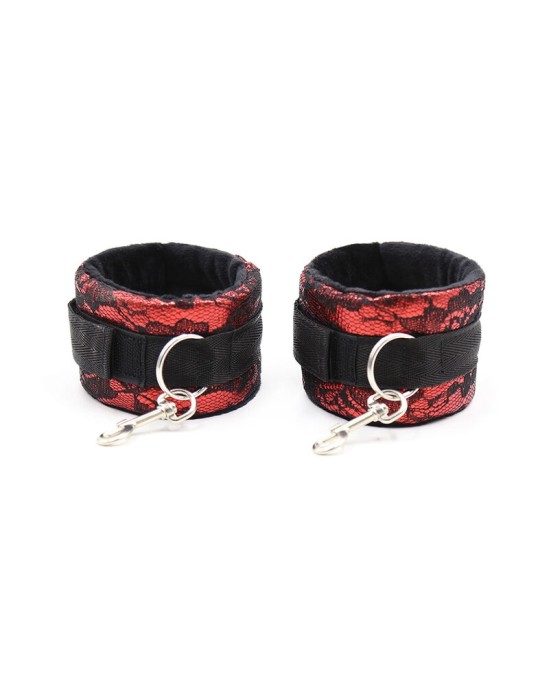 Ohmama Fetish VELVET HANDCUFFS WITH NYLON TAPE