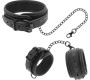 Fetish Submissive Bondage FETISH SUBMISSIVE - VEGAN LEATHER NECKLACE AND HANDCUFFS WITH NOPRENE LINING