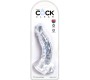 King Cock CLEAR - REALISTIC CURVED PENIS WITH BALLS 16.5 CM TRANSPARENT