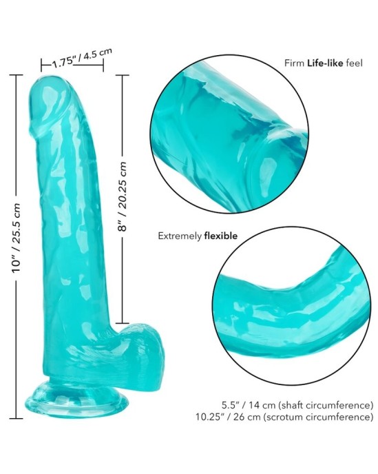 California Exotics CALEX IZMĒRS QUEEN DILDO - ZILS 20,3 CM