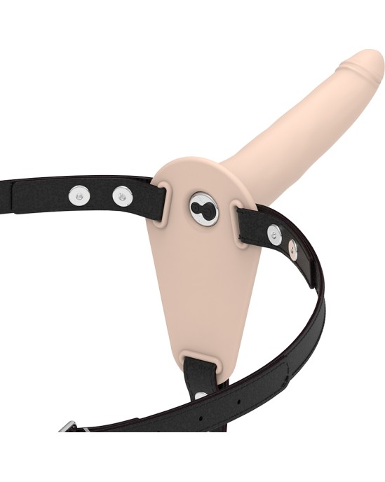 Fetish Submissive Harness FLESH SILICONE VIBRATOR 15 CM