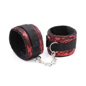 Ohmama Fetish VELVET HANDCUFFS WITH NYLON TAPE