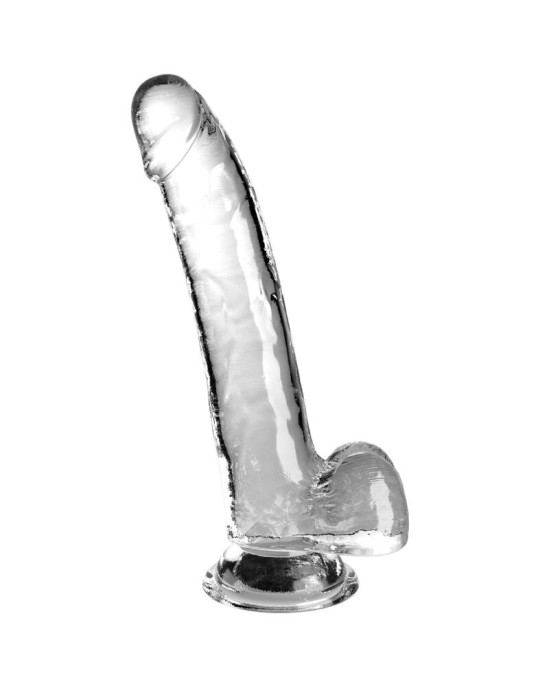 King Cock DZIDRS - DILDO AR sēkliniekiem 20,3 CM caurspīdīgs