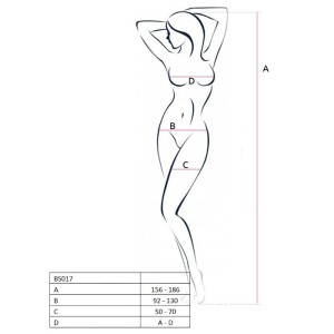 Passion Woman Bodystockings PASSION WOMAN BS017 WHITE BODYSTOCKING VIENS IZMĒRS