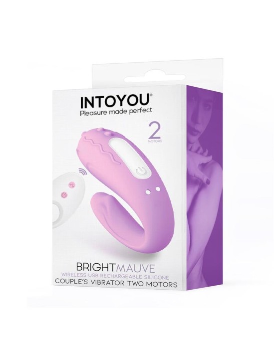 Intoyou Brightmauve Couples Vibrator Two Motors Remote Control USB Silicone