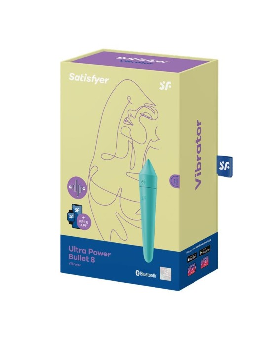 Satisfyer Ultra Power Bullet 8 vibrējoša lode ar APP Turquoise