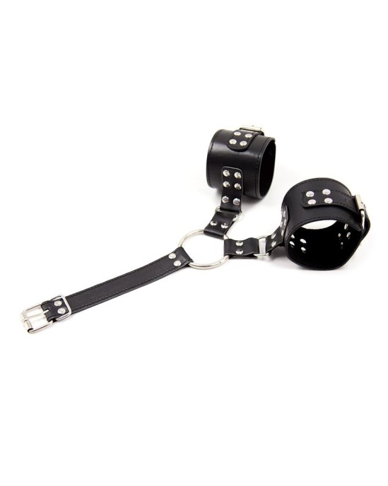 Latetobed Bdsm Line Collar with Restraints Adjustable Black