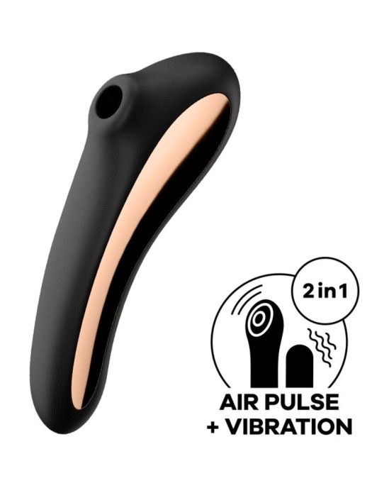 Satisfyer Dual Kiss Clitoris Sucker un Vibe 2 in 1 Black