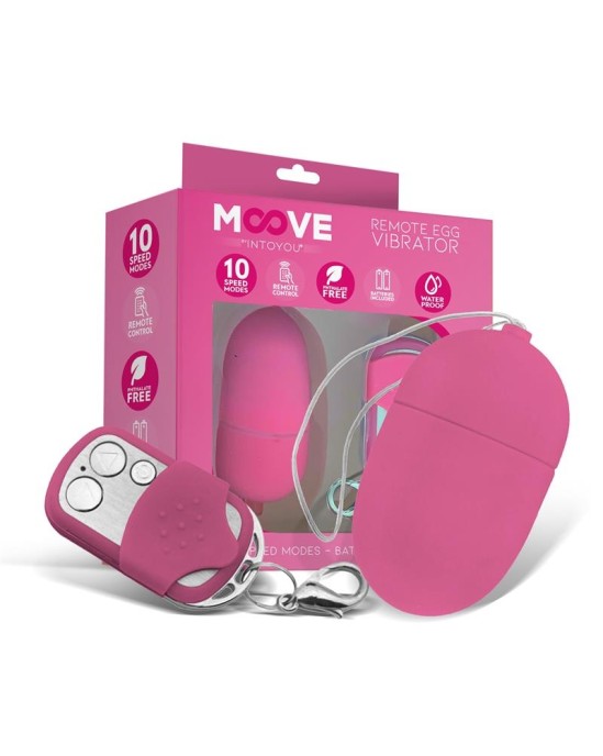 Moove Vibrating Egg with Remote Control Medium Size Pink