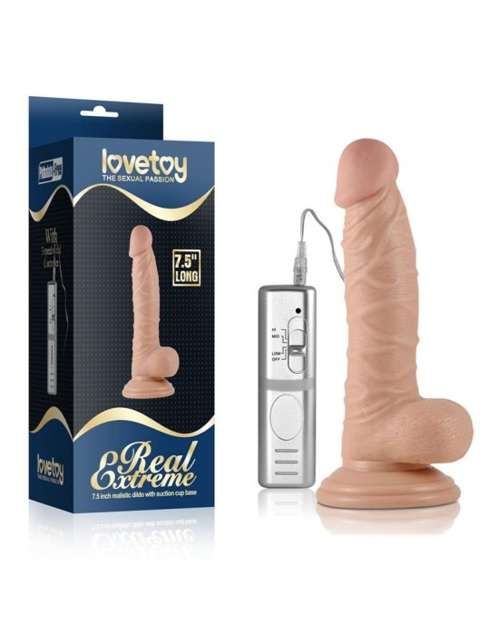 Lovetoy Dildo Real Extreme ar vibrāciju 7.5 miesu