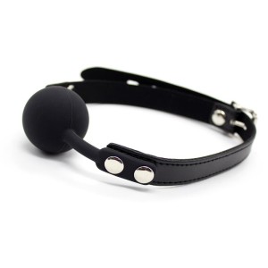 Latetobed Bdsm Line Silikona Ball Gag 4 cm Regulējams melns