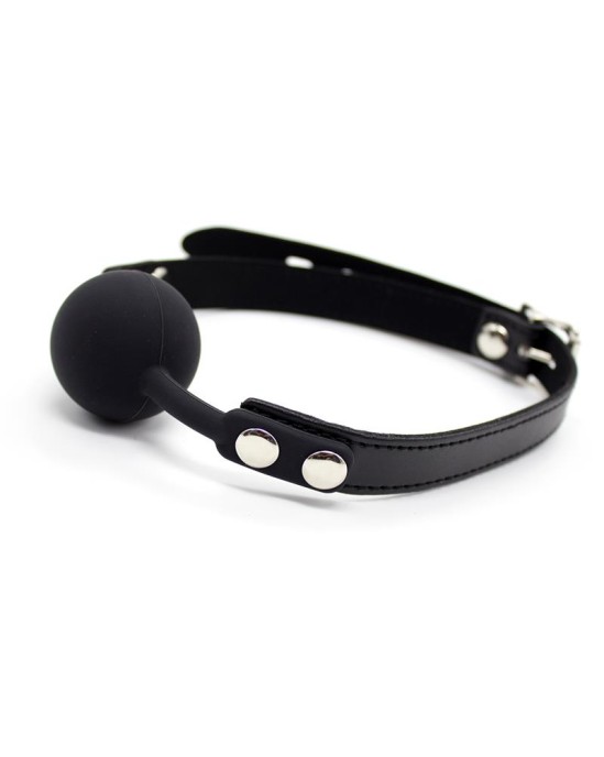 Latetobed Bdsm Line Silikona Ball Gag 4 cm Regulējams melns