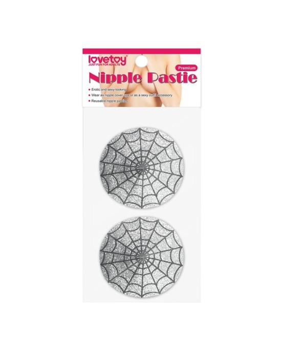 Lovetoy Nipple Covers Reusable Spider Pattern Silver