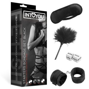 Intoyou Bdsm Line Набор для бондажа для начинающих, 4 предмета, черный