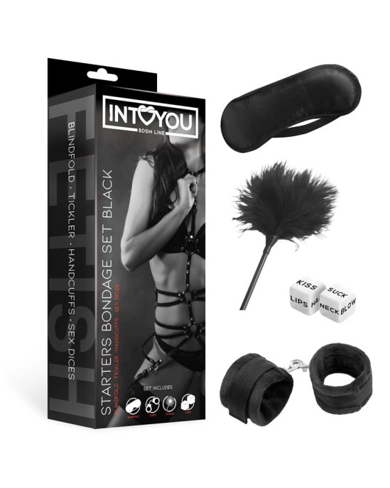 Intoyou Bdsm Line Набор для бондажа для начинающих, 4 предмета, черный