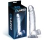 Glazed Realistic Dildo with Testicles Crystal Material 20 cm