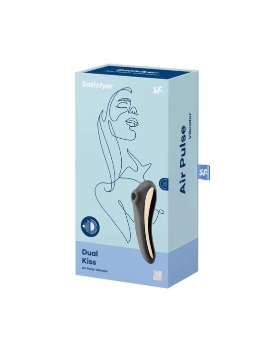 Satisfyer Dual Kiss Clitoris Sucker un Vibe 2 in 1 Black