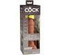 King Cock ELITE — REĀLISTS DILDO VIBRĒŠANAS UN SILIKONA 15,2 CM KARAMELE