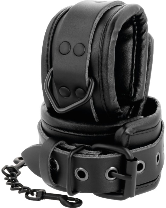 Darkness Bondage DARKNESS - BLACK LEATHER HANDCUFFS AND COLLAR