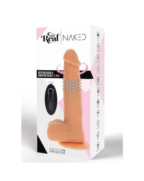 Get Real ROTOŠĀS Pērlītes VIBRĒJOŠĀS DILDO ĀDAS