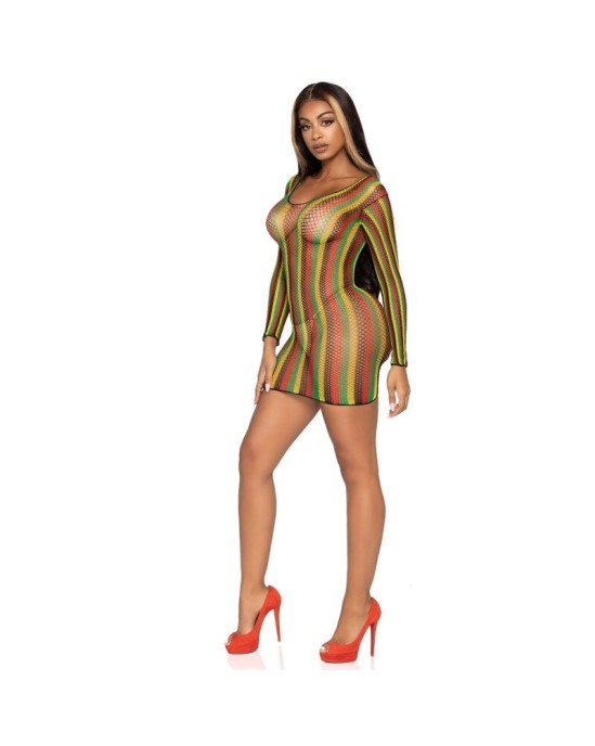 Leg Avenue Dresses LEG AVENUE RASTA MINI DRESS ONE SIZE