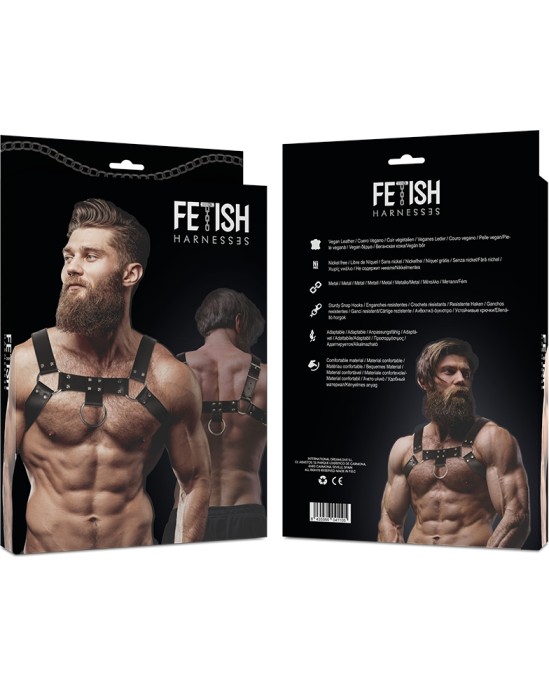 Fetish Submissive Attitude MEN'S ECO-LEATHER CHEST HARNESS