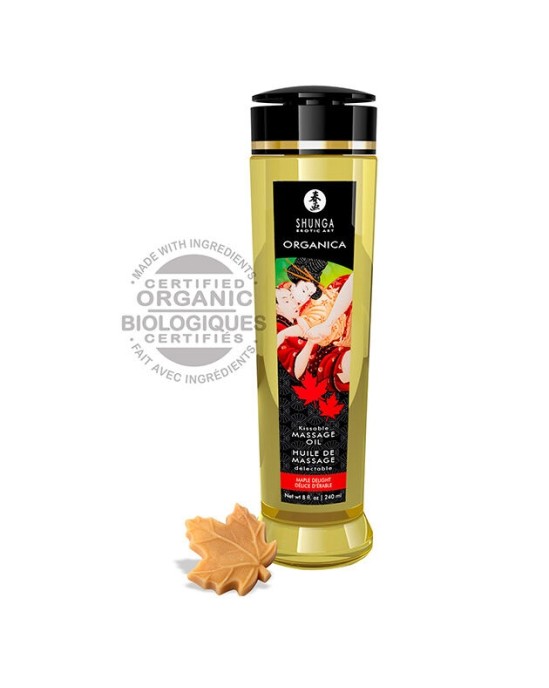 Shunga Oils SHUNGA - ORGANIC EDIBLE EROTIC MASSAGE OIL 240ML - MAPLE DELIGHT