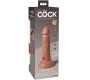 King Cock ELITE - REALISTIC DILDO VIBRATING & SILICONE 15.2 CM CARAMEL