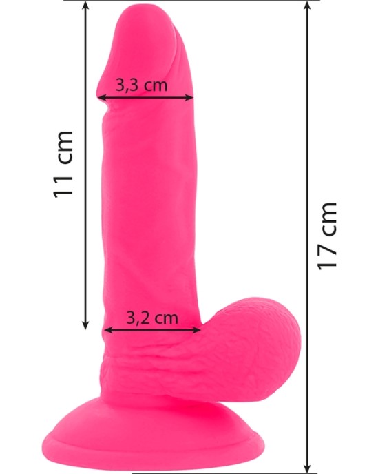 Diversia Elastīgs Vibrējošs Dildo 17 CM - rozā