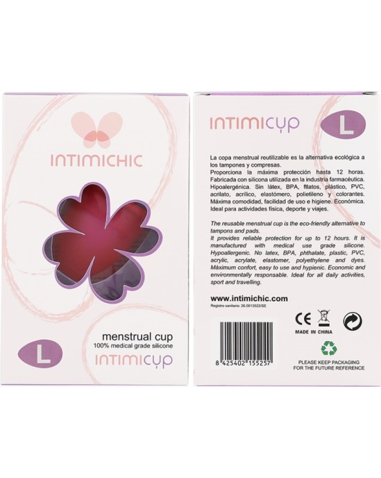 Intimichic MENSTRUAL CUP MEDICAL GRADE SILICONE SIZE L