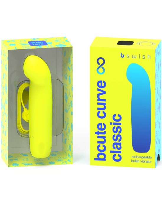 B Swish BCUTE CURVE INFINITE CLASSIC SILICONE RECHARGEABLE VIBRATOR CITRUS YELLOW