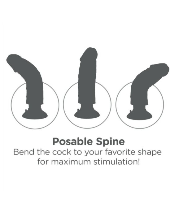 King Cock 17.78 CM VIBRATING COCK WITH BALLS FLESH