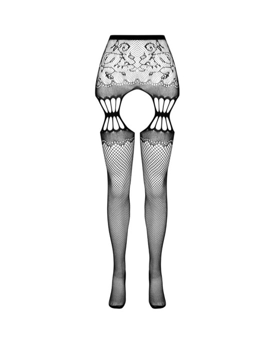 Passion Woman Garter & Stock PASSION - S027 STRIP PIKŠĶĪTES, MELNAS VIENS IZMĒRS