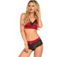 Leg Avenue Sets LEG AVENUE 2 PIECES SET BLACK AND RED L/XL