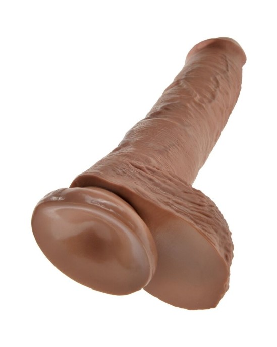 King Cock REALISTIC PENIS WITH BALLS 19.8 CM CARAMEL