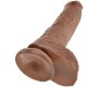 King Cock REALISTIC PENIS WITH BALLS 19.8 CM CARAMEL