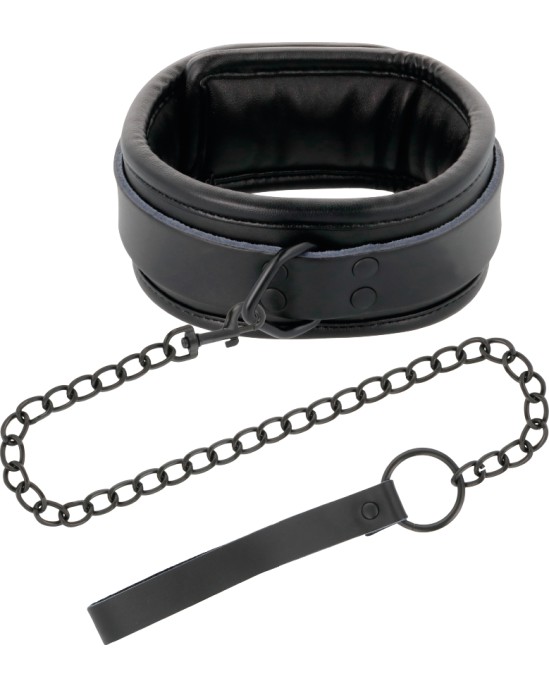 Darkness Bondage DARKNESS - BLACK LEATHER HANDCUFFS AND COLLAR