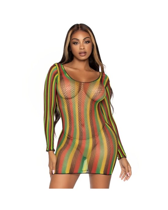 Leg Avenue Dresses LEG AVENUE RASTA MINI DRESS ONE SIZE