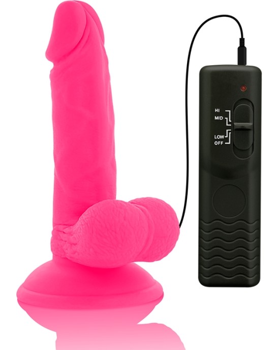 Diversia Elastīgs Vibrējošs Dildo 17 CM - rozā