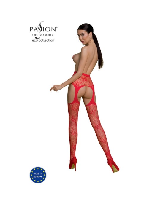 Passion Woman Garter & Stock PASSION - ECO COLLECTION БОДИСТОКЛИНГ ECO S001 RED