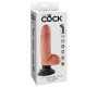 King Cock 17.78 CM VIBRATING COCK WITH BALLS FLESH