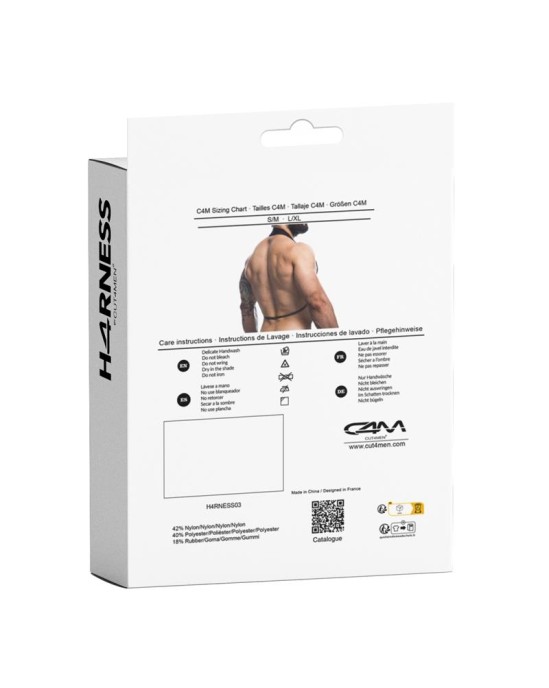 Cut4Men Melnas ķēdes krūšu siksna