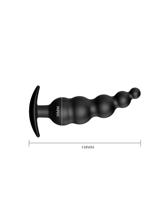 Prettylove Anal Bubble Plug Black Silicone