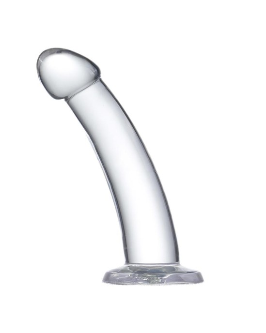 Glazed Curved Dildo Crystal Material 16 cm